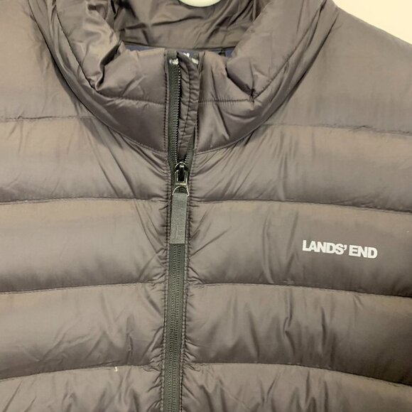 NWT Lands' End Men's Down Puffer Winter Jacket Size XXL 600 Black - Picture 5 of 13